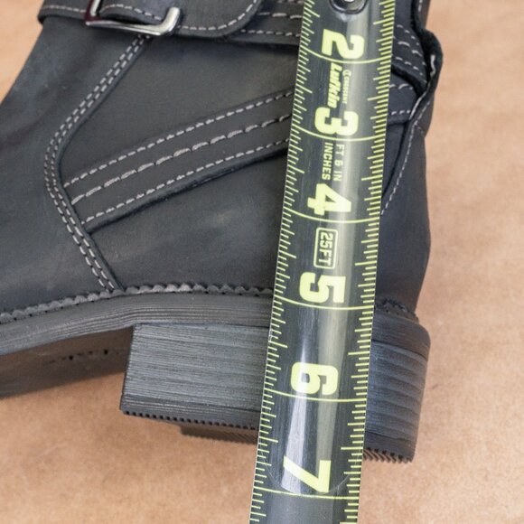 Clarks Women Maye Black Leather Strap Zip Ankle Boots sz 9.5US EUR41 - Picture 6 of 8